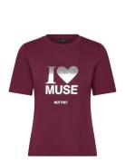 Cmmuse-Tee Tops T-shirts & Tops Short-sleeved Burgundy Copenhagen Muse