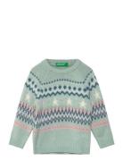 Sweater L/S Tops Knitwear Pullovers Green United Colors Of Benetton