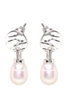 Heat Freshwater Pearl Earrings Silver-Plated Korvakoru Korut Silver Pi...