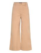 Stretch Chino Wide-Leg Cropped Pant Bottoms Trousers Wide Leg Beige La...
