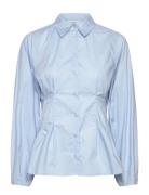 Slfdelia Ls Fitted Shirt Ex Tops Shirts Long-sleeved Blue Selected