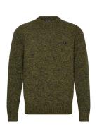 Twisted Marl Jumper Tops Knitwear Round Necks Green Fred Perry