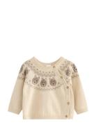 Strikket Trøje Tops Knitwear Cardigans Cream Lindex