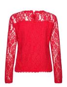 Crkit Lace Ls Blouse Tops Blouses Long-sleeved Red Cream