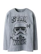 Nkmvolt Starwars Ls Top Bfu Tops T-shirts Long-sleeved T-shirts Grey N...
