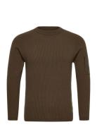 Lambswool Grs Crew Neck Full Knit Tops Knitwear Round Necks Brown C.P....