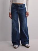 Only - Wide leg jeans - Dark Medium Blue Denim - Onlchris Reg Low Wide...