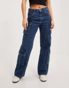 Vero Moda - Sininen - Vmalexa Mr Wide Cargo Jeans YO326