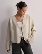 Gina Tricot - Beige - Blanket stitch jacket