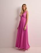 Gina Tricot - Vaaleanpunainen - Deep v maxi dress