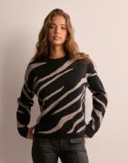 Object Collectors Item - Musta - Objray Lo L/S Knit Pullover Aop Noo