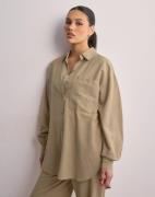 Pieces - Beige - Pcmilano Ls Loose Shirt