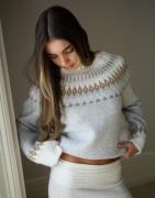 Nelly - Harmaa - Jacquard Knit Sweater