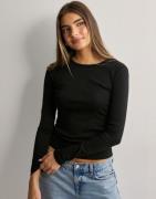 Gina Tricot - Musta - Basic long sleeve top