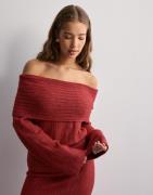 Nelly - Punainen - Slouchy Rib Knit Sweater