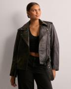 Selected Femme - Musta - Slfnana Biker Leather Jacket