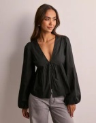 Nelly - Musta - Perfect Puff Sleeve Blouse