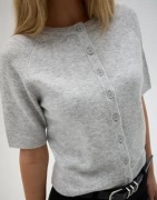 Nelly - Harmaa - Short Sleeve Knit Cardigan