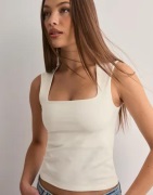 Vero Moda - Valkoinen - Vmmillion Sl Square Neck Top SB5 Ts