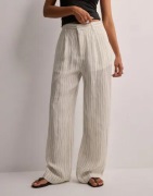 Gina Tricot - Ruutu/Raita - Tall linen trousers