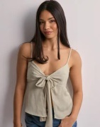 Gina Tricot - Beige - Flowy satin tie singlet