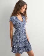 Only - Sininen - Onlclaudette Life Ss Mini Dress Wvn