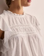 Vero Moda - Valkoinen - Vmtrine Sl Lace Top Wvn Ga Noos