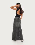 Nelly - Harmaa - Long Denim Skirt