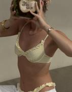 Nelly - Keltainen - Frill Check Bikini Bra