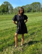 Nelly - Musta - Bow Puff Sleeve Dress