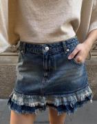 Nelly - Sininen - Mini Frill Jeans Skirt