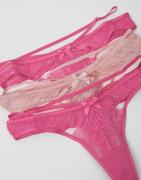 Hunkemöller - Vaaleanpunainen - 3-Pack String