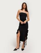 Only - Musta - Onllila S/L Frill Tube Midi Dress J