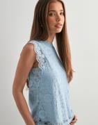 Pieces - Sininen - Pcolline Sl Lace Top Noos