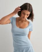 Hunkemöller - Sininen - Top Ss Pointelle Lace