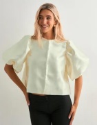 Malina - Valkoinen - Cleo pouf sleeve blouse