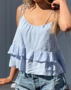 Nelly - Sininen - Volume Flounce Top