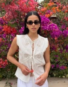 Nelly - Valkoinen - Embroidered Vest