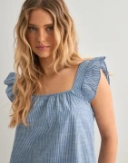 Pieces - Sininen - Pcapia Sl Square Neck Top Mm Wvn