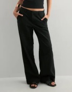 Gina Tricot - Musta - Wide linen trousers