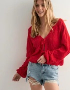 Gina Tricot - Punainen - Knitted crochet cardigan