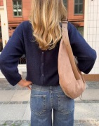 Nelly - Sininen - Back V-neck Knit Cardigan