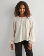 Pieces - Valkoinen - Pcjemma Ls O-Neck Blouse Jrs D2D Pp
