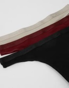 Calvin Klein Underwear - Punainen - Thong 3PK