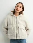 Only - Valkoinen - Onltanja Teddy Hood Jacket Otw Noos