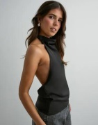 Gina Tricot - Musta - Halterneck blouse