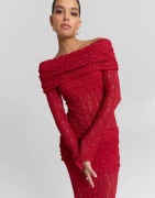 Nelly - Punainen - Romantic Lace Off Shoulder Top