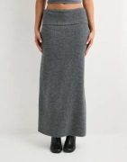 Pieces - Harmaa - Pcjiko Mw Folddown Ankel Knit Skirt