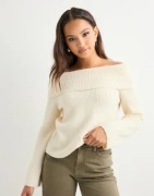 Vero Moda - Valkoinen - Vmaries Ls Offshoulder Pullover Bf