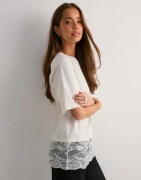 Nelly - Valkoinen - Lace Detail Tee